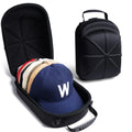 Black carrying case for caps with a blue cap featuring a white 'W' logo.