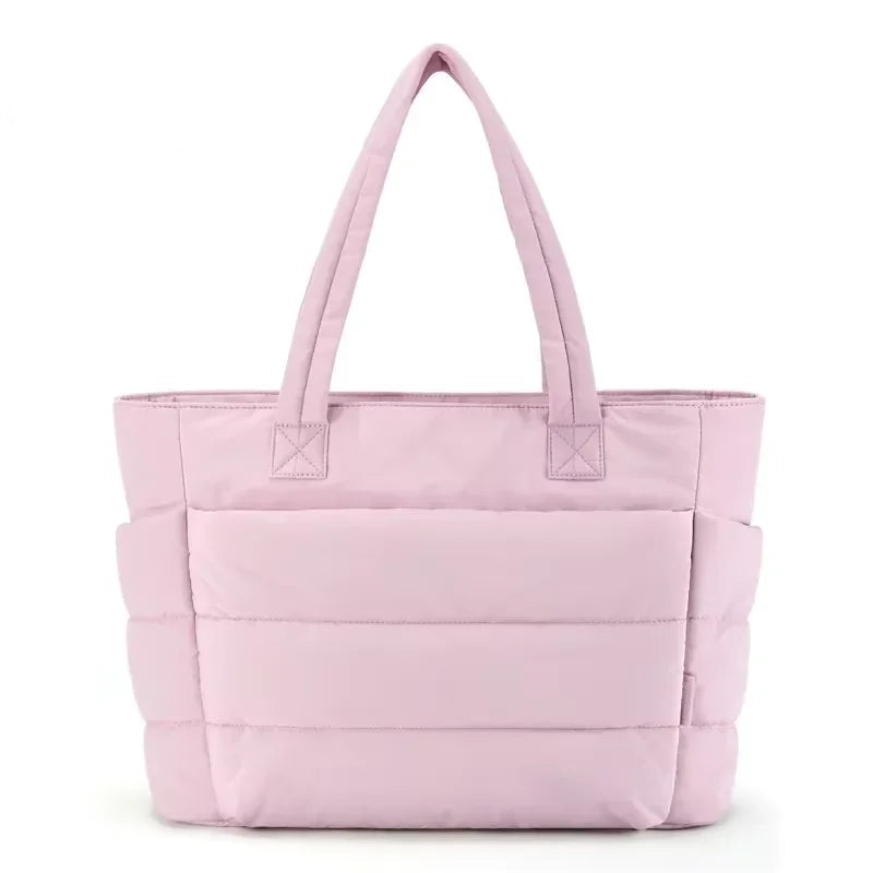 Pink tote bag with 'Bags Mart' logo on a white background