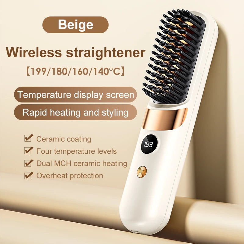 Wireless Rechargeable Ceramic Hair Straightener