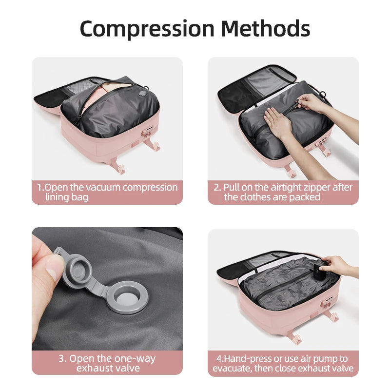Travel Backpack with Vacuum Pump
