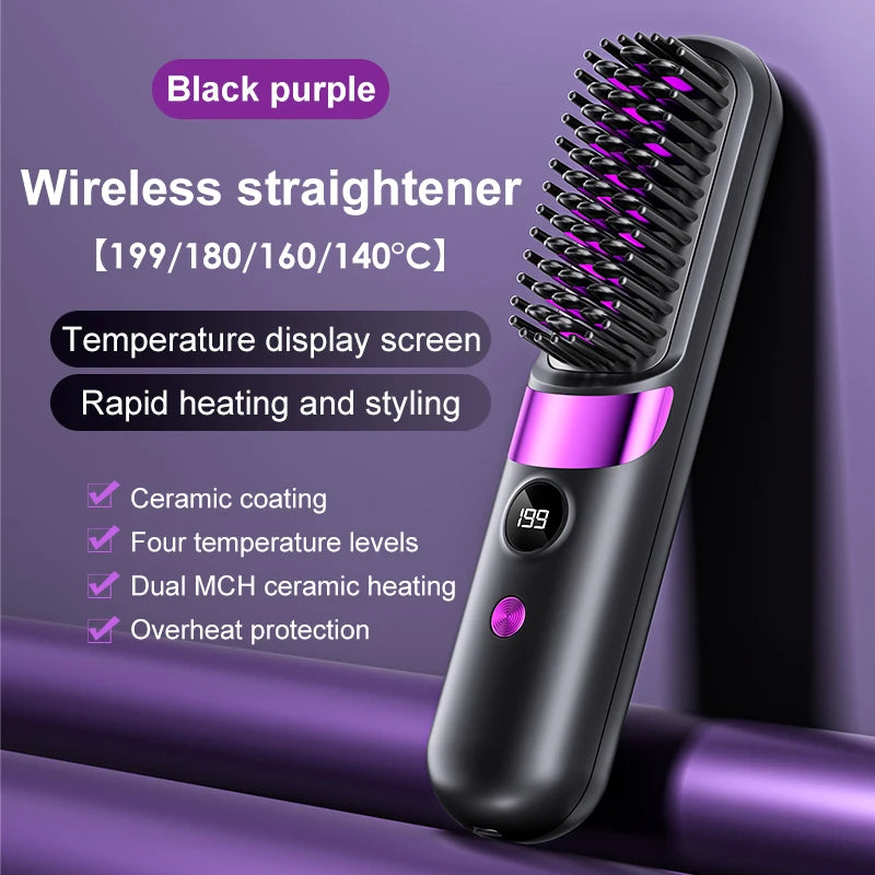 Wireless Rechargeable Ceramic Hair Straightener