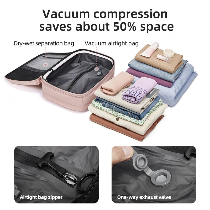 Travel Backpack with Vacuum Pump