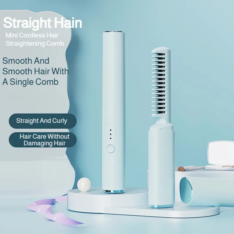 2-in-1 Portable Rechargeable Curling Iron