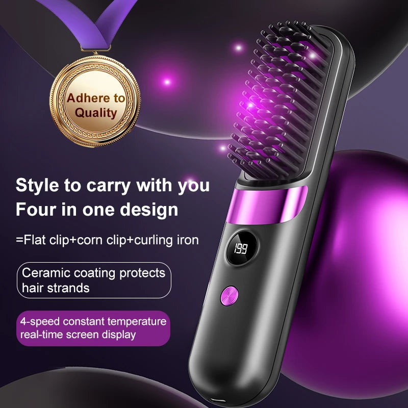 Wireless Rechargeable Ceramic Hair Straightener